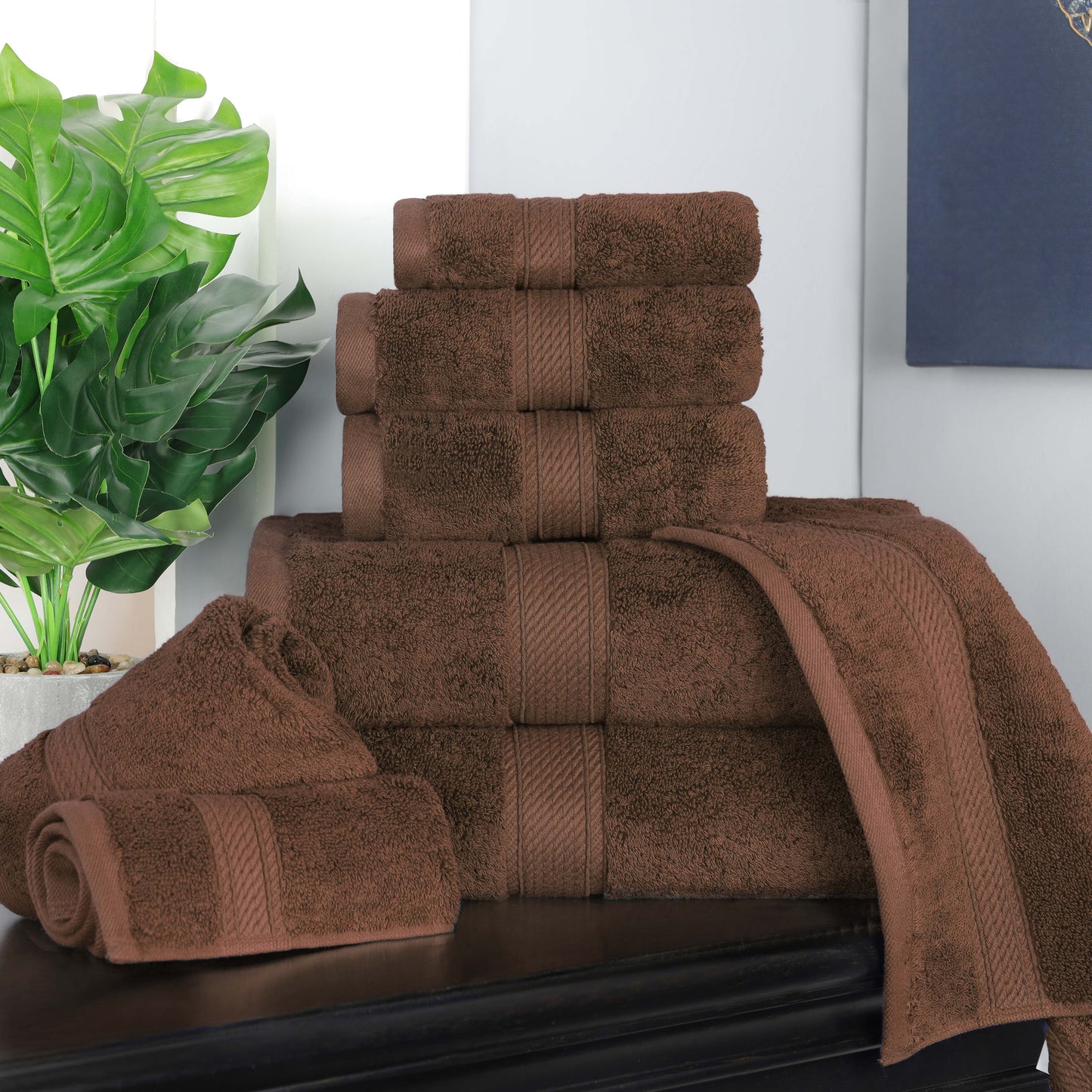 Madison Egyptian Cotton Pile Plush Heavyweight 8 Piece Towel Set