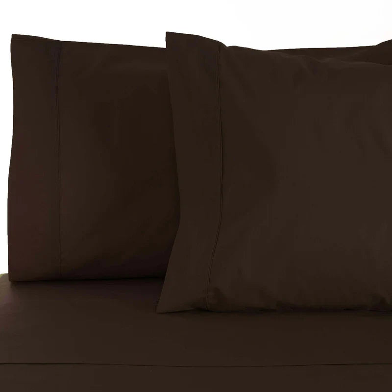 Egyptian Cotton 530 Thread Count Solid Pillowcases Set of 2 - Chocolate