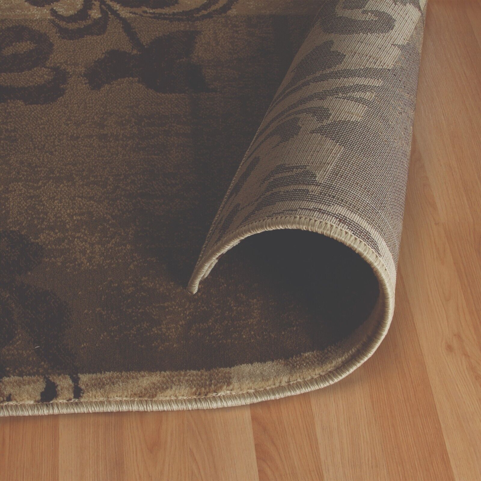Storyville Modern Geometric Abstract Floral Scroll Area Rug or Runner - Chocolate