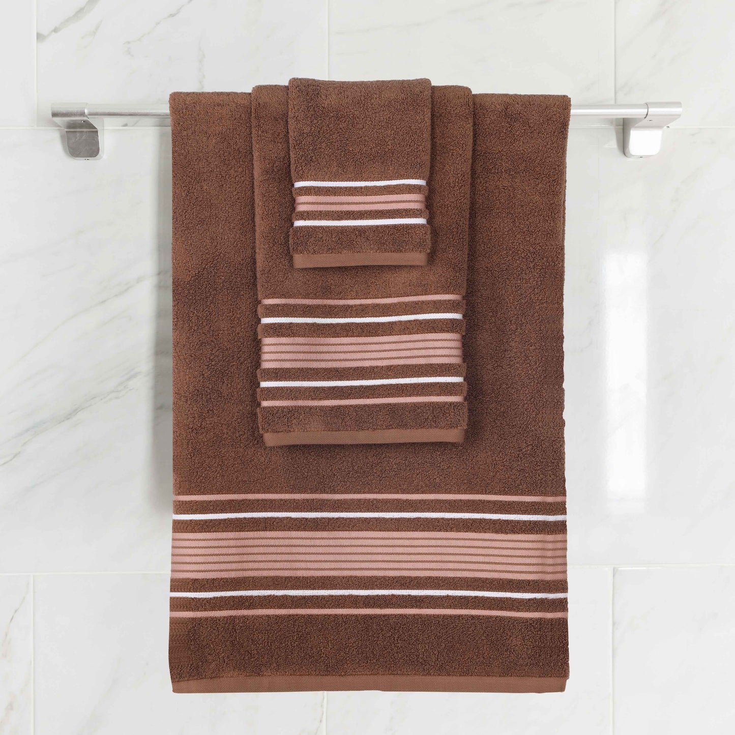 Sadie Zero Twist Cotton Solid Absorbent 3 Piece Towel Set