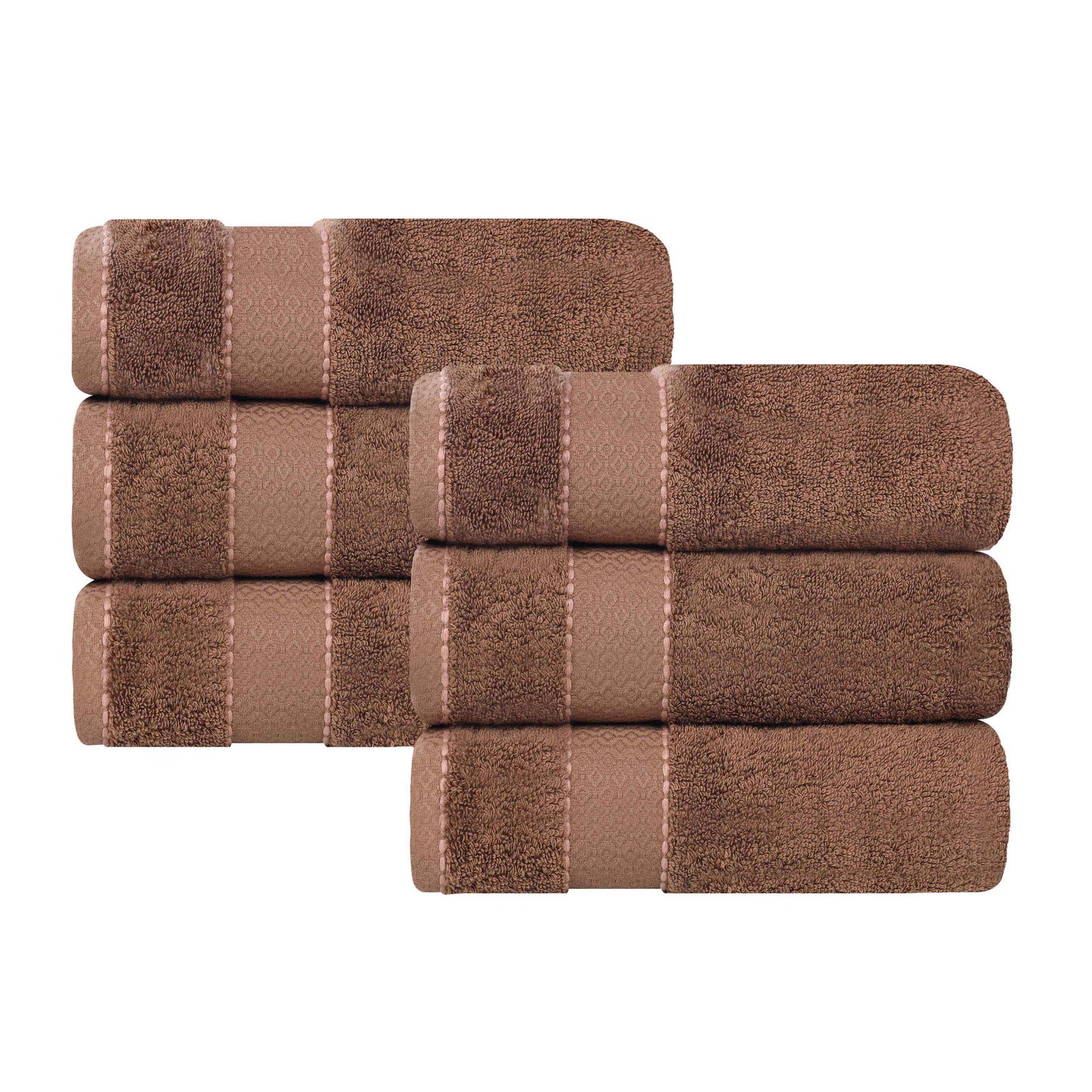 Niles Egyptian Giza Cotton Plush Thick Absorbent Hand Towel Set of 6