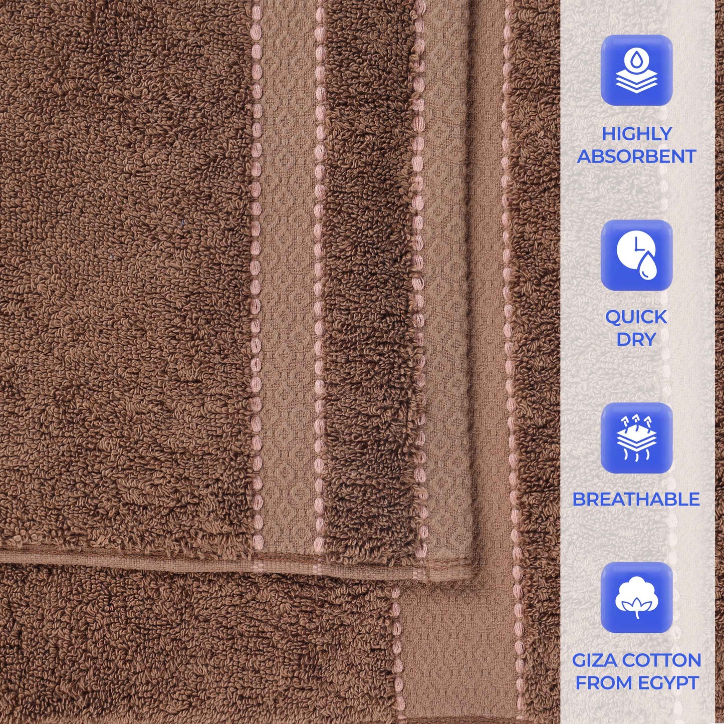 Niles Egyptian Giza Cotton Plush Heavyweight Soft 12 Piece Towel Set
