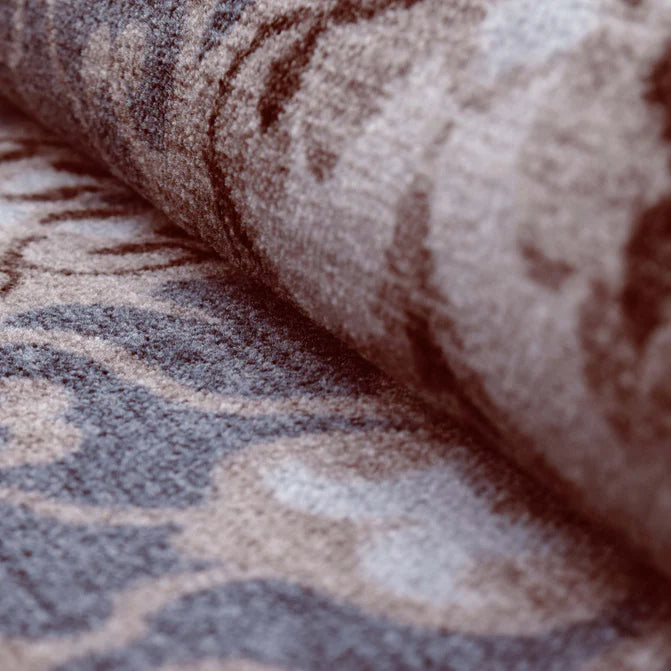 Chloe Floral Damask Non-Slip Washable Indoor Area Rug or Runner - Chocolate