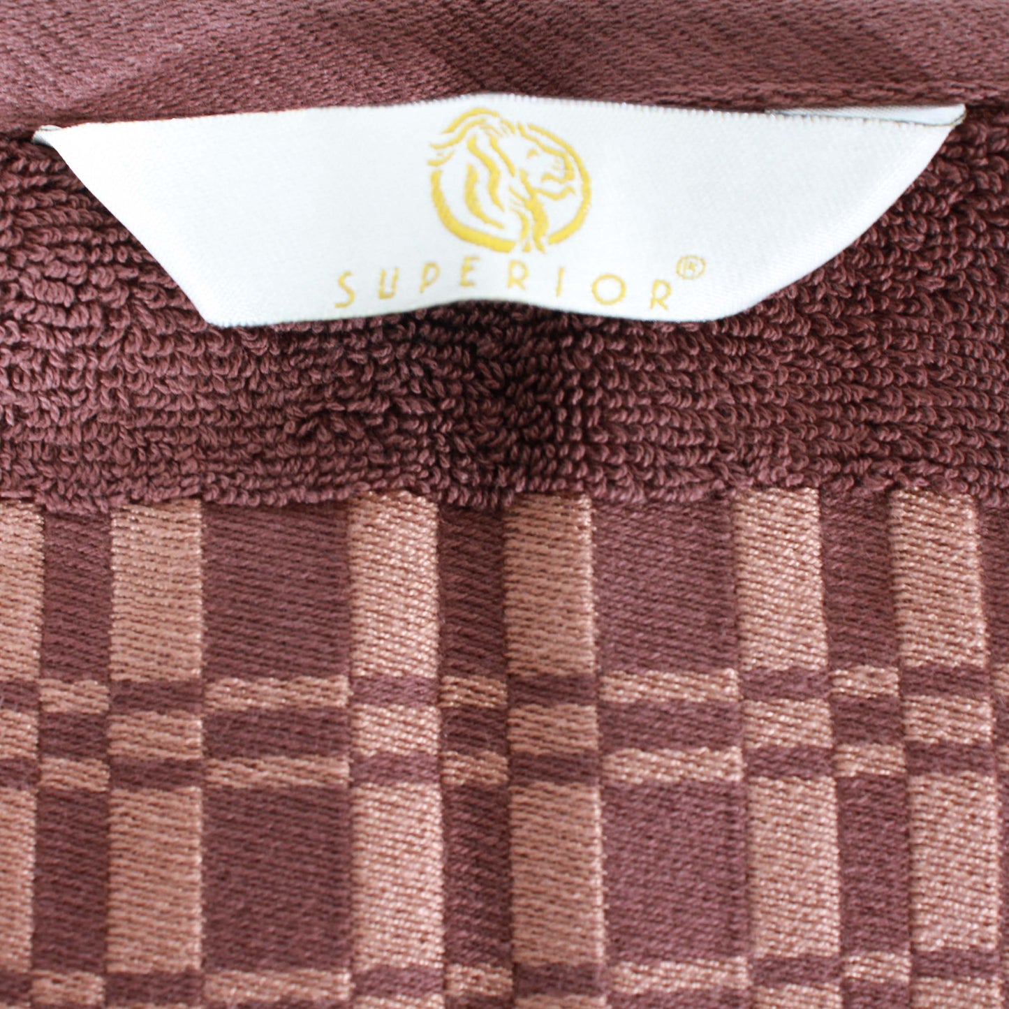 Larissa Cotton Geometric Border Bath Towel Set of 4 - Chocolate