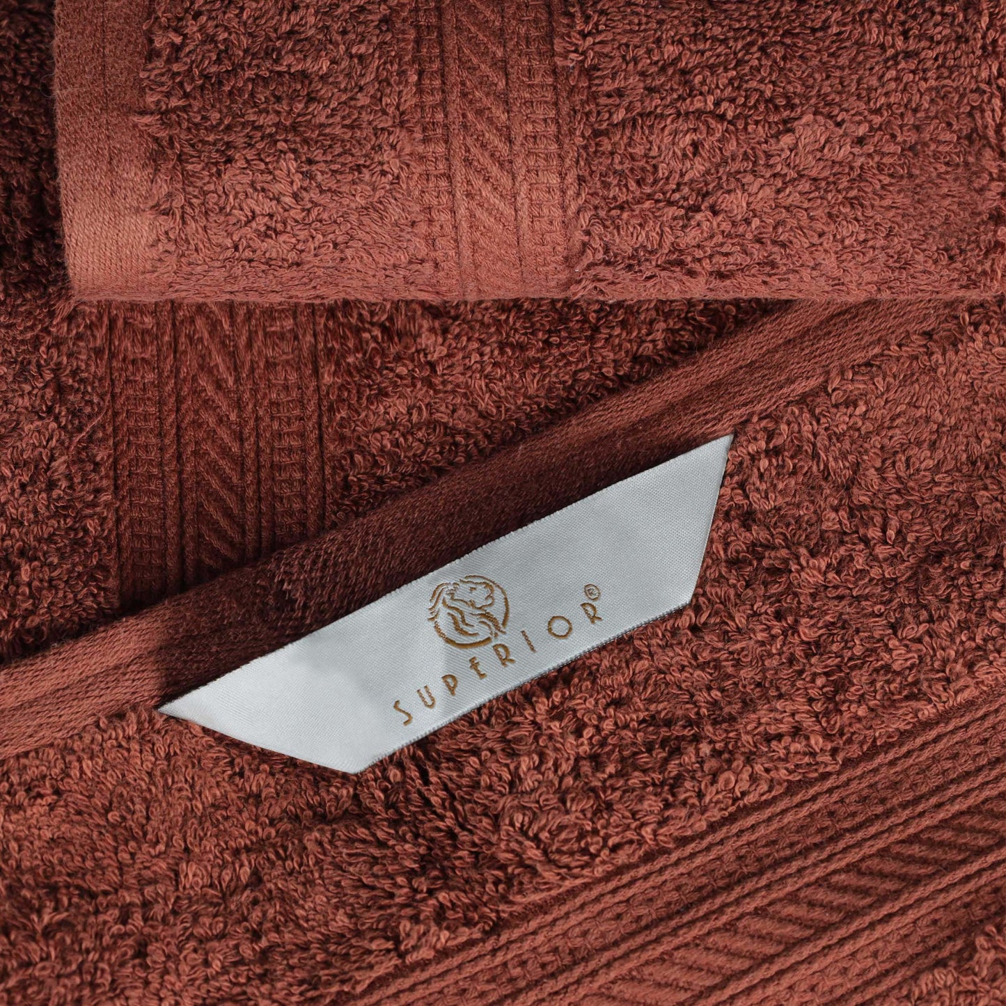 Cotton Heavyweight Absorbent Plush 8 Piece Towel Set - Chocolate