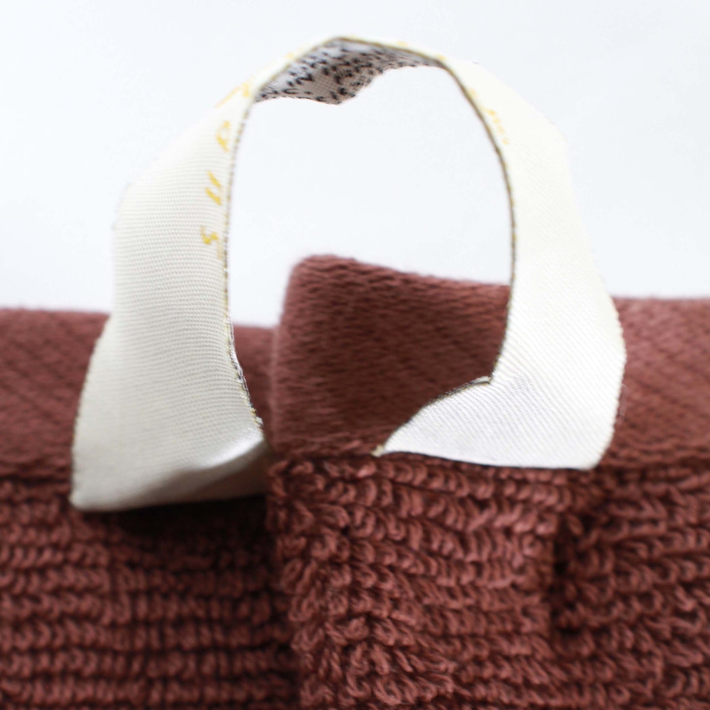 Larissa Cotton Geometric Border Bath Towel Set of 4 - Chocolate