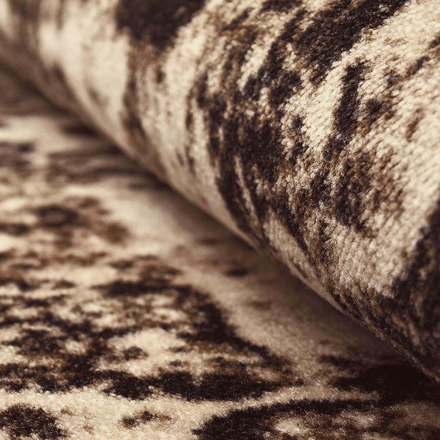 Oswell Medallion Non-Slip Washable Indoor Area Rug or Runner - Chocolate