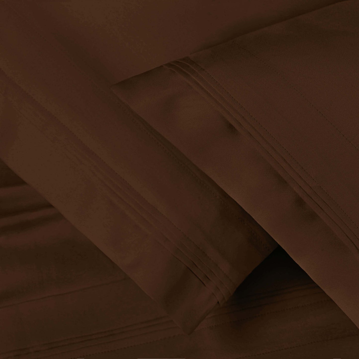Premium 650 Thread Count Egyptian Cotton Solid Pillowcase Set - Chocolate