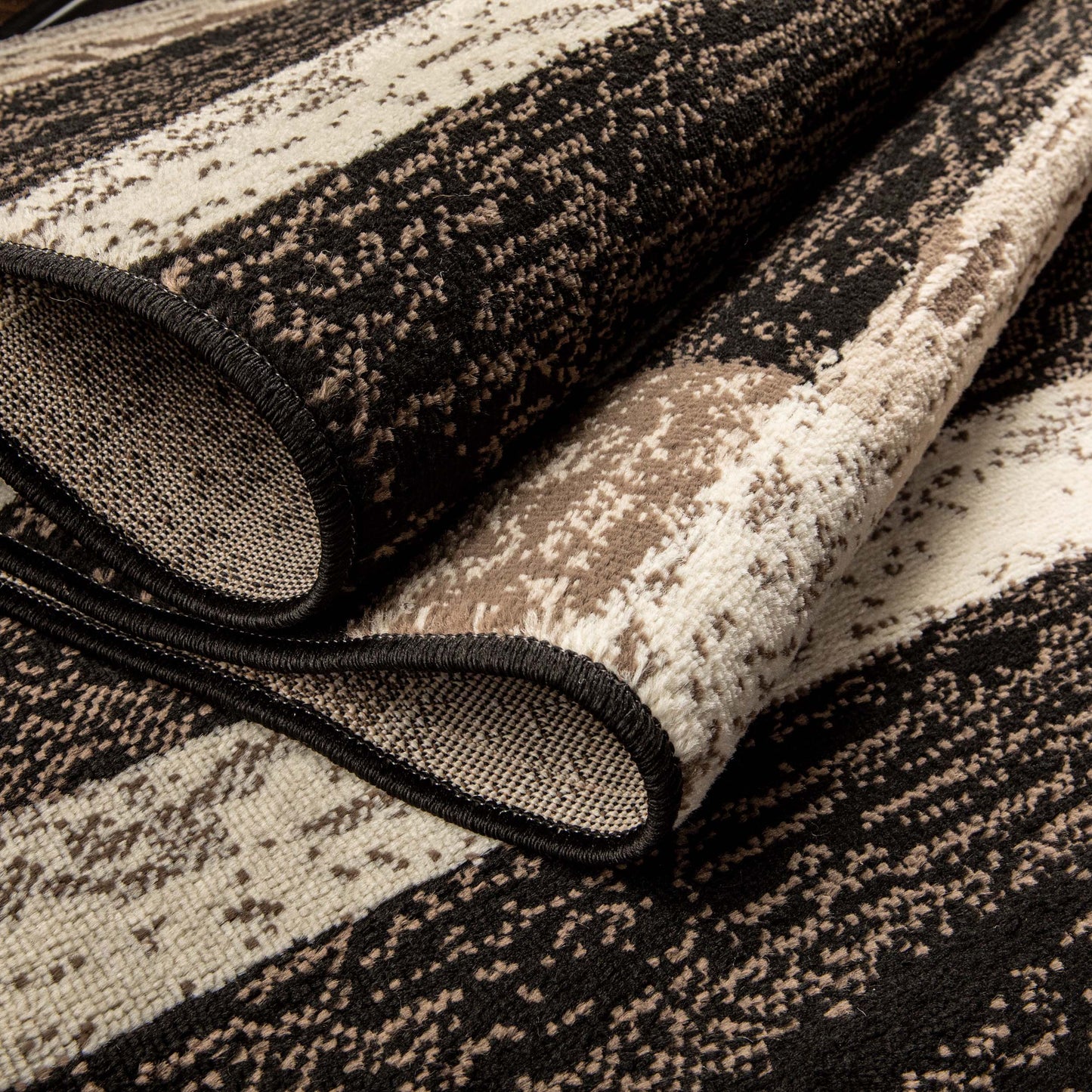 Rockwood Modern Geometric Patchwork Indoor Area Rug or Runner - Chocolate