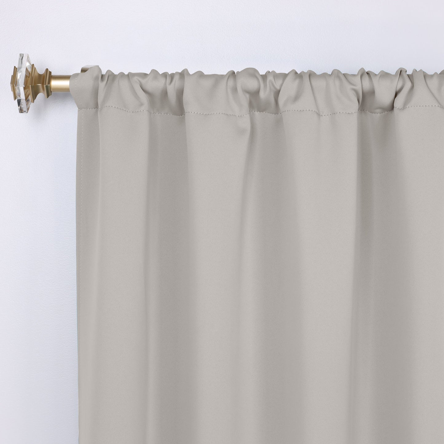 Solid Room Darkening Rod Pocket Blackout Curtain Panels, Set of 2 - Chrome