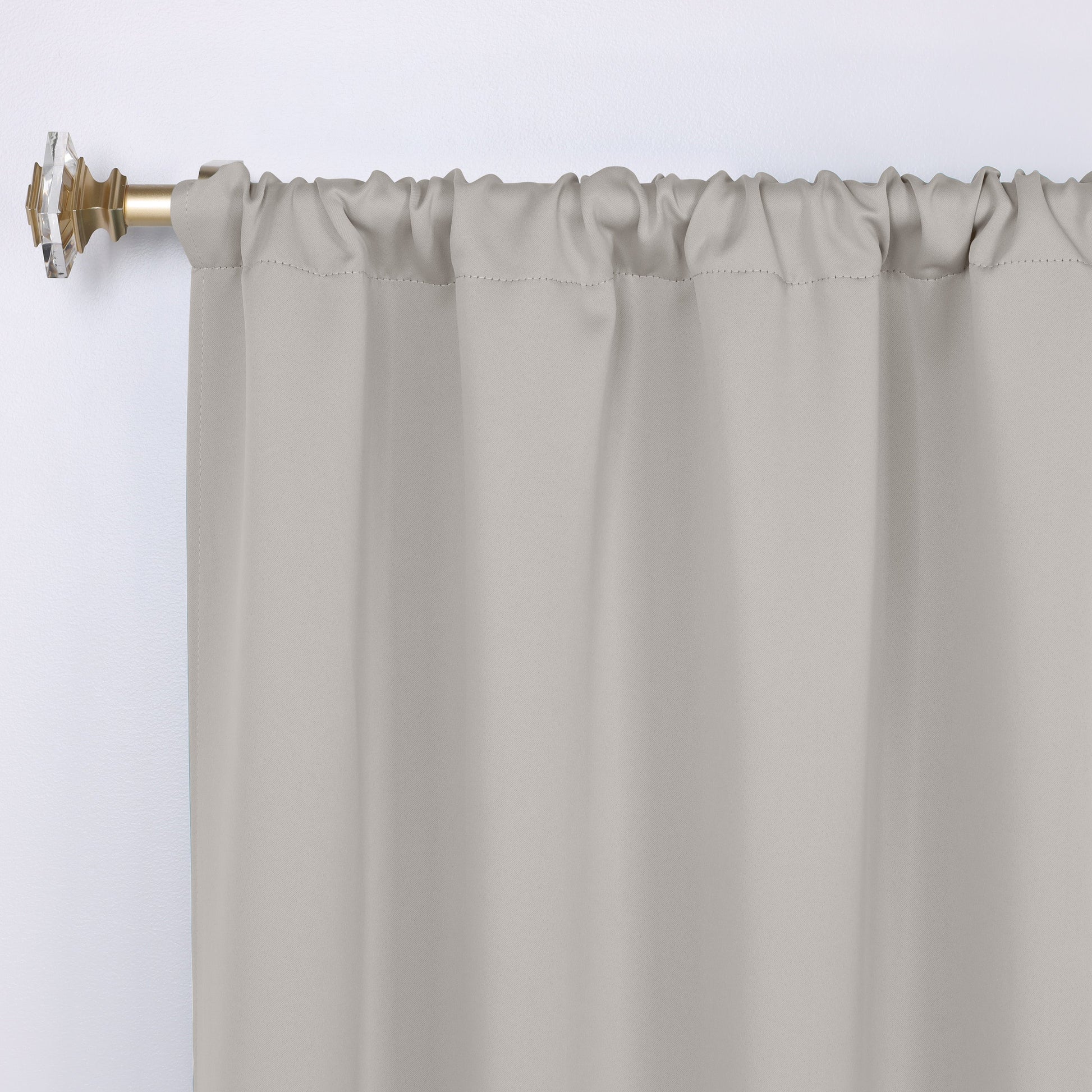 Solid Room Darkening Rod Pocket Blackout Curtain Panels, Set of 2 - Chrome