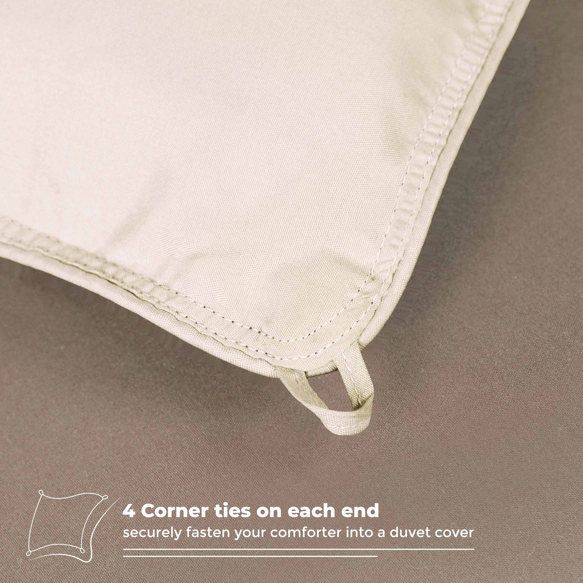 Brushed Microfiber Reversible Down Alternative Comforter - Ivory-Taupe