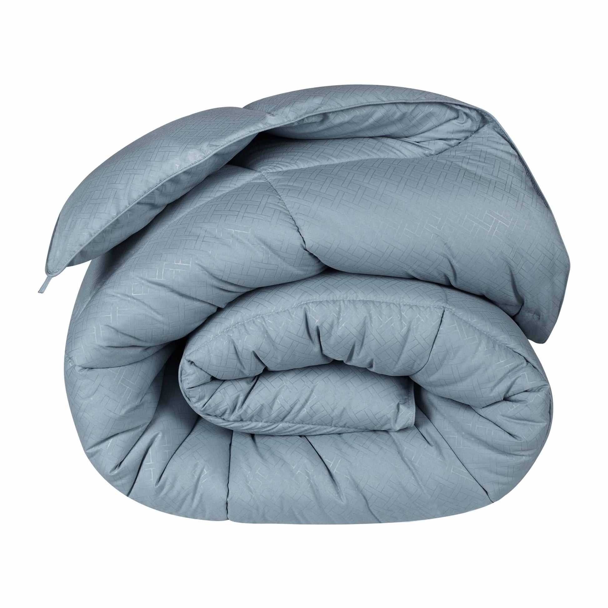 Monochrome Basketweave Plush Microfiber Down Alternative Comforter - Smoke Blue