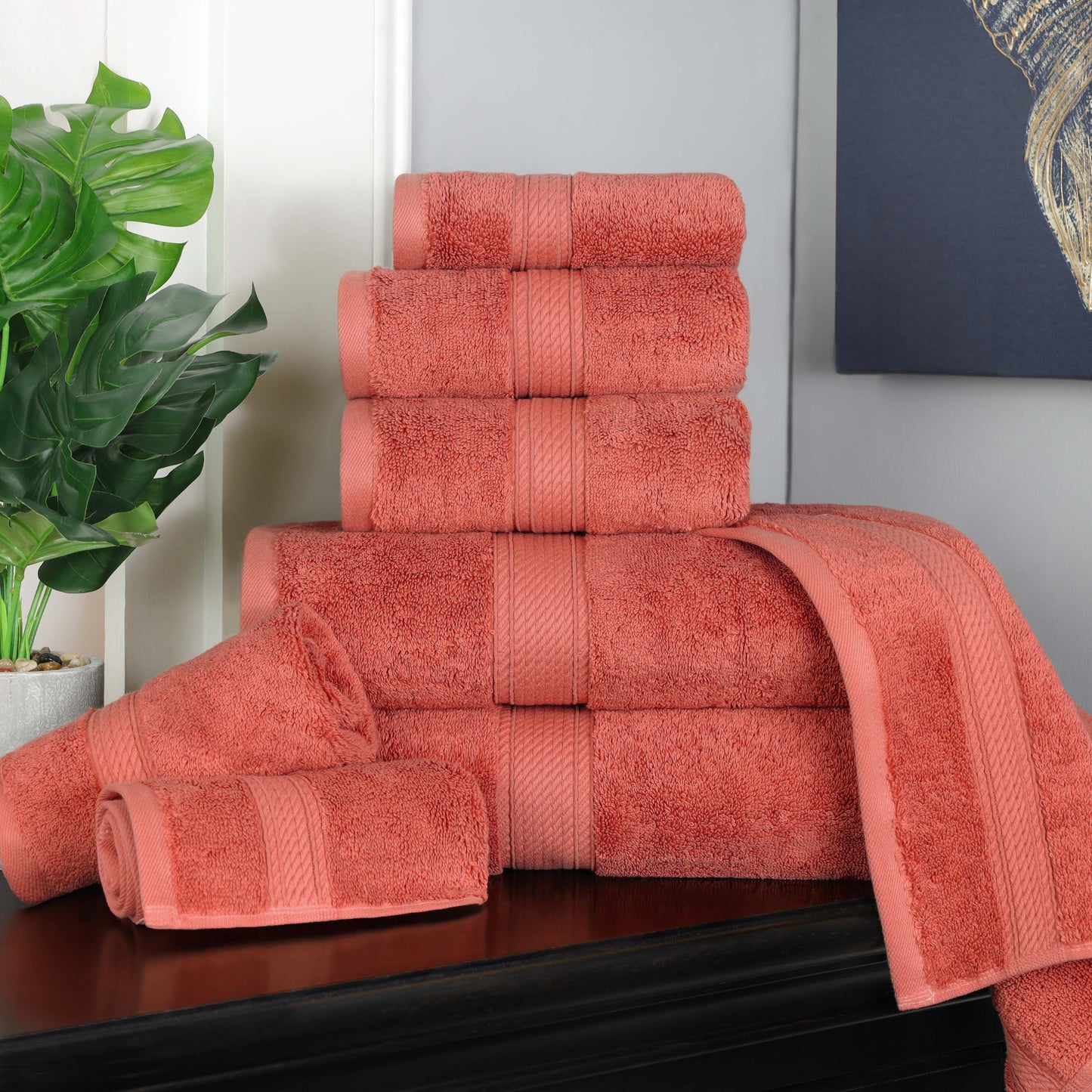 Madison Egyptian Cotton Pile Plush Heavyweight 8 Piece Towel Set