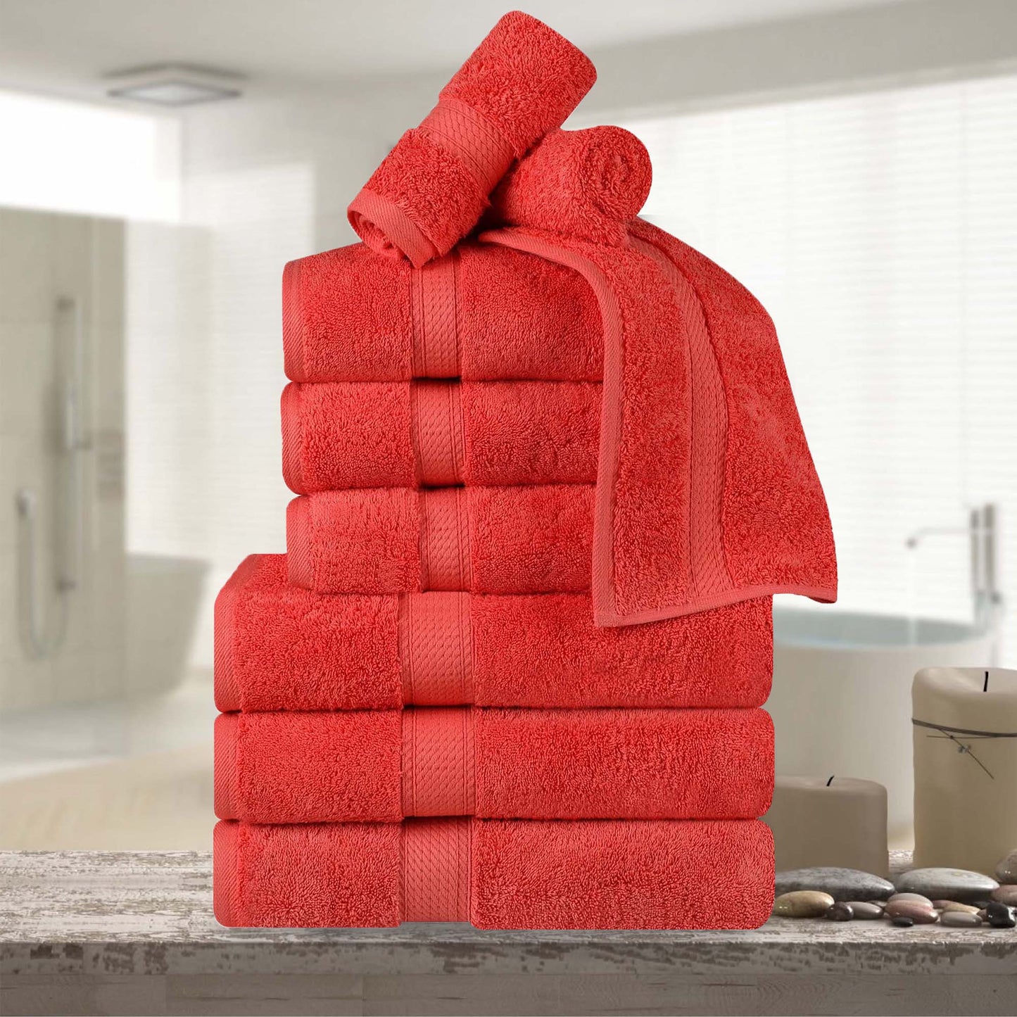 Madison Egyptian Cotton Pile Plush Heavyweight 9 Piece Towel Set