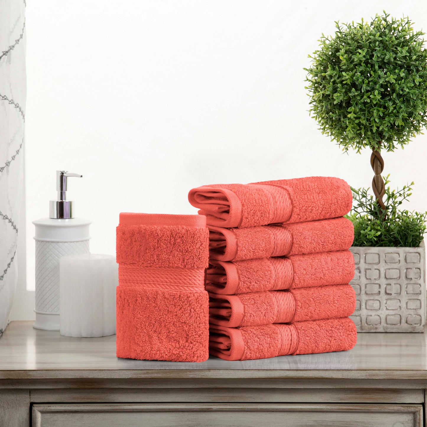 Madison Egyptian Cotton Pile Plush Heavyweight Face Towel Set of 6