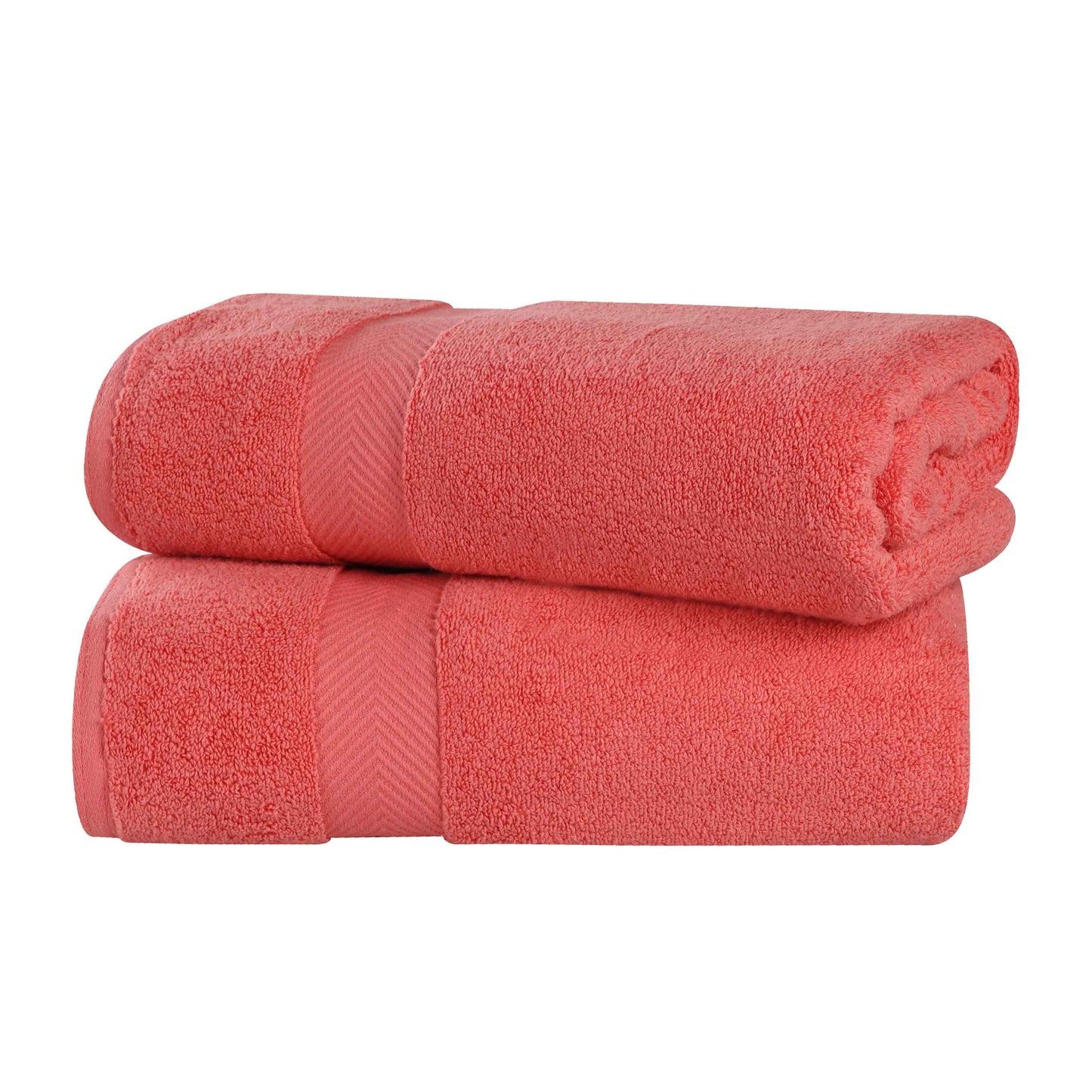 Zero-Twist Smart-Dry Combed Cotton 2 Piece Bath Sheet Set - Coral