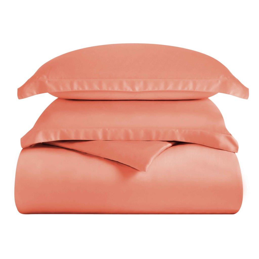 300 Thread Count Modal from Beechwood Solid Duvet Cover Set - Coral