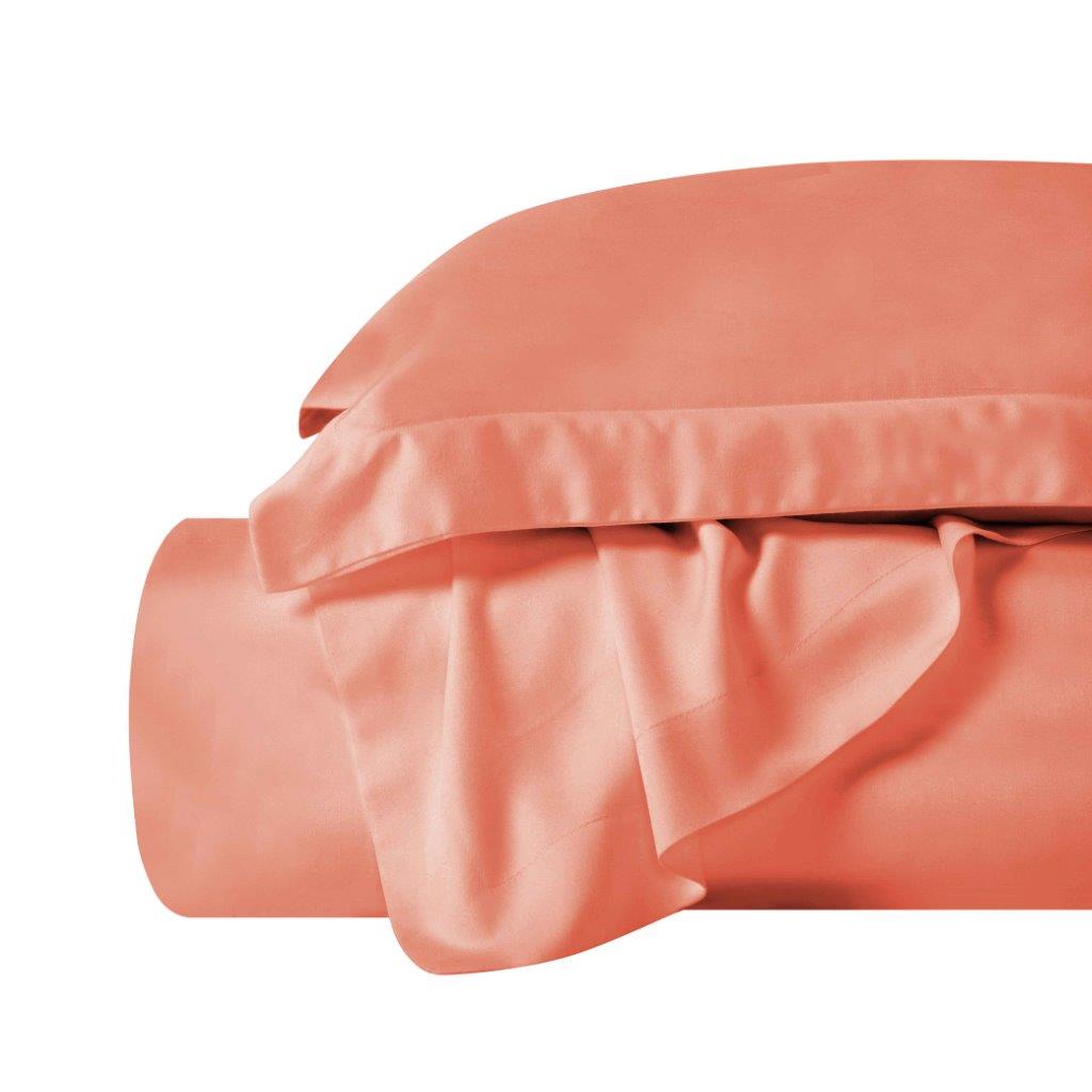 300 Thread Count Modal from Beechwood Solid Duvet Cover Set - Coral