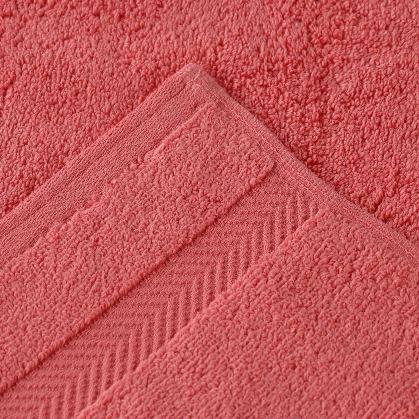 Zero Twist Smart Dry Combed Cotton 2 Piece Bath Towel Set - Coral