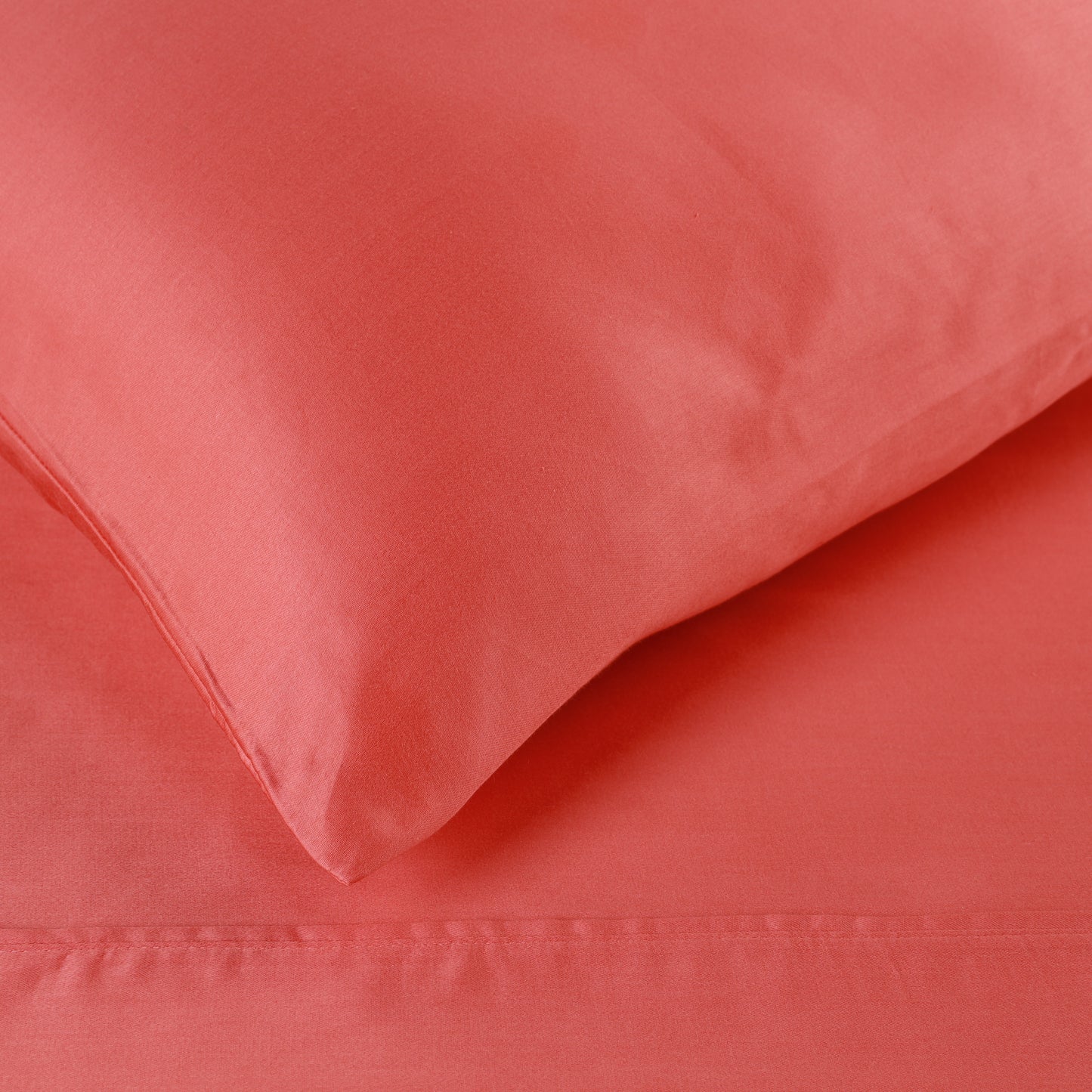 Egyptian Cotton 300 Thread Count Solid Deep Pocket Sheet Set - Coral