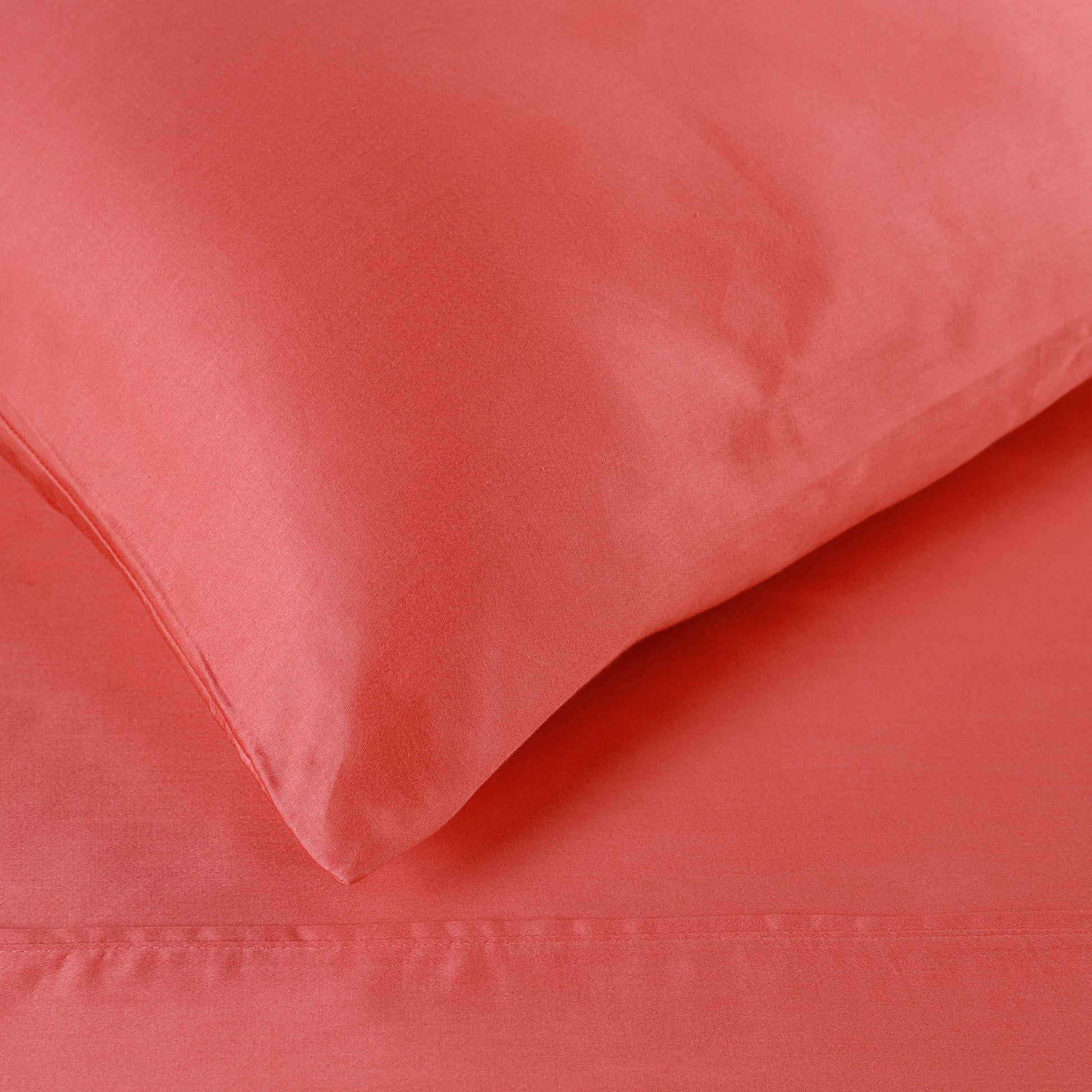 Egyptian Cotton 300 Thread Count Solid Deep Pocket Sheet Set - Coral