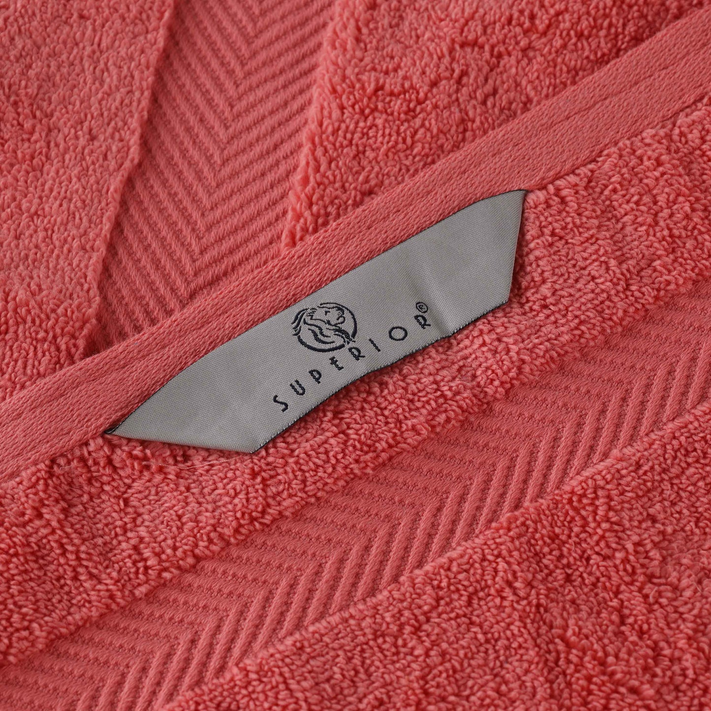 Zero Twist Smart Dry Combed Cotton 2 Piece Bath Towel Set - Coral