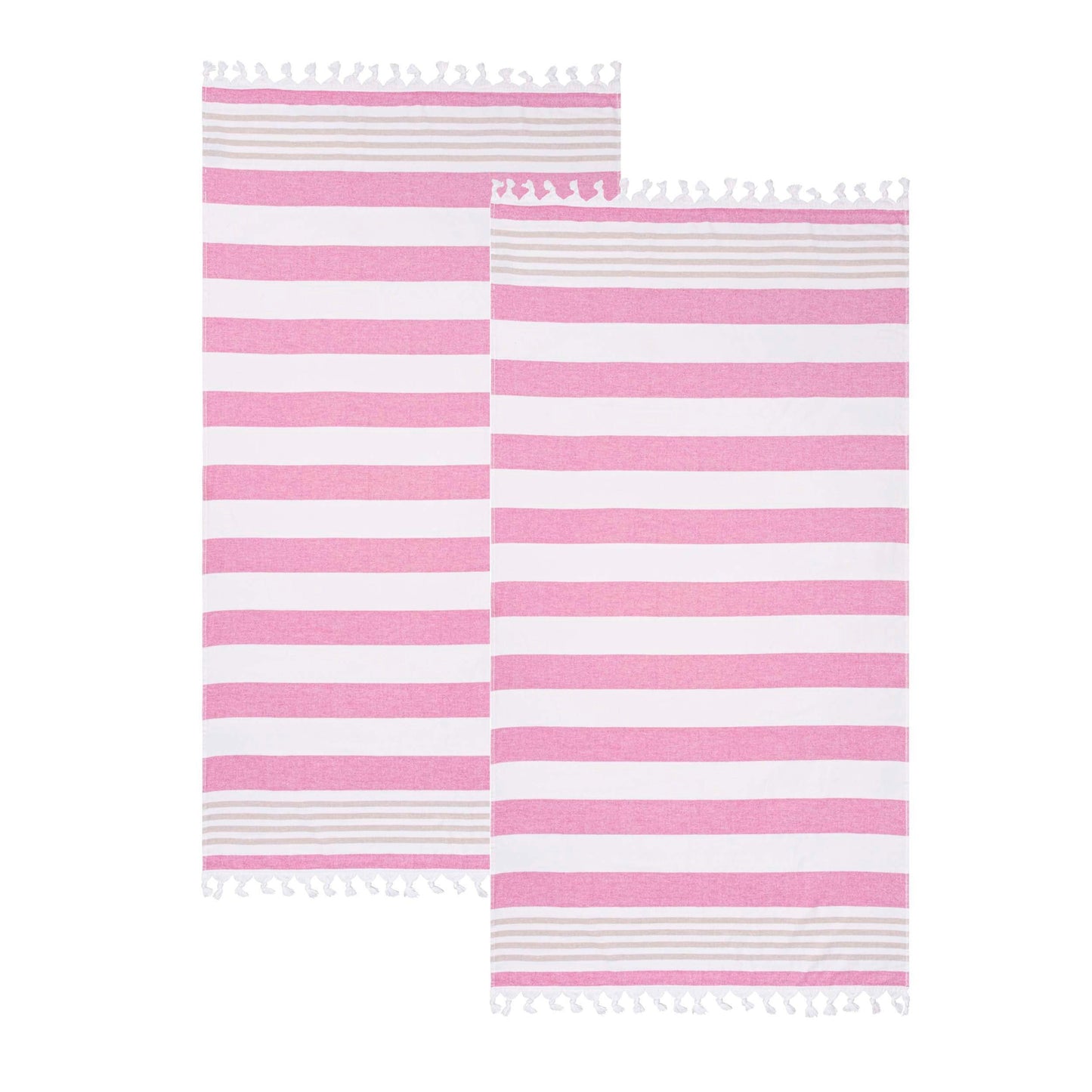 Coastal Resort Stripe Fouta 2 Piece Beach Towel with Tassels