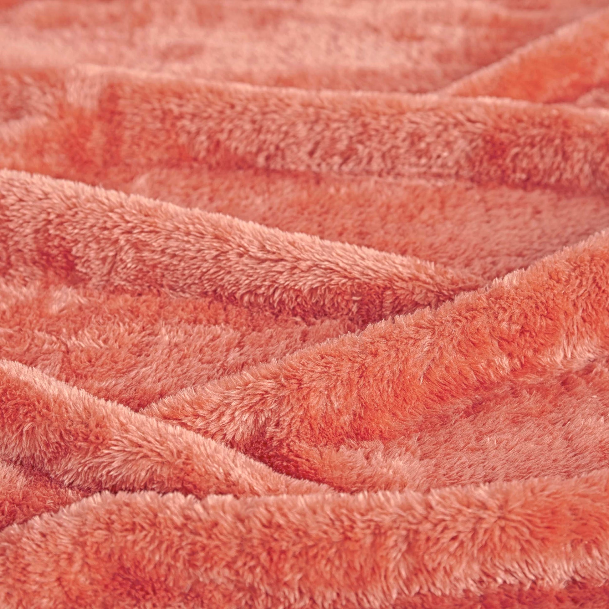 Fleece Plush Medium Weight Fluffy Soft Solid Decorative Blanket - Coral