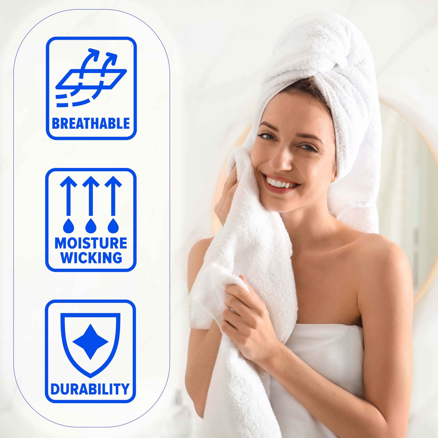 Cotton Marble and Solid Quick Dry 10 Piece Assorted Bathroom Towel Set - TerraCotta
