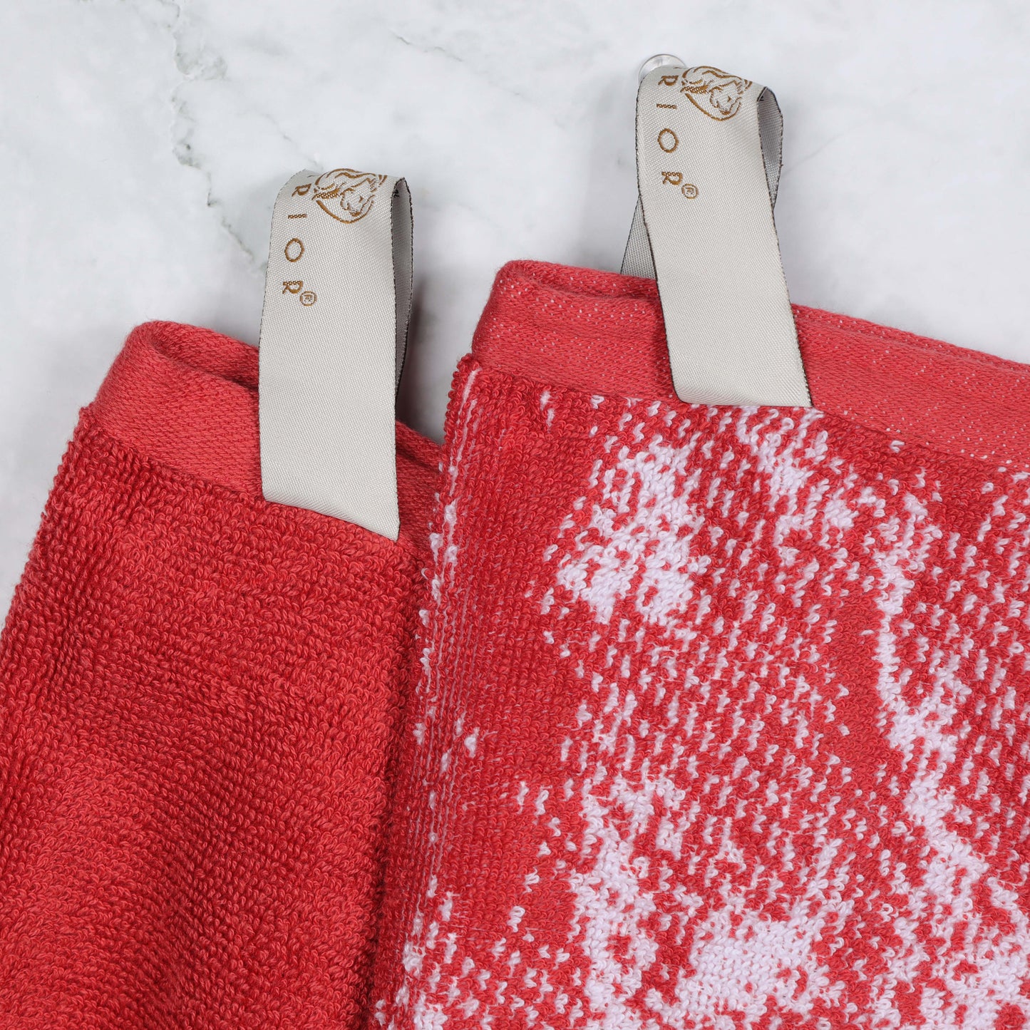 Cotton Marble and Solid Quick Dry 10 Piece Assorted Bathroom Towel Set - TerraCotta