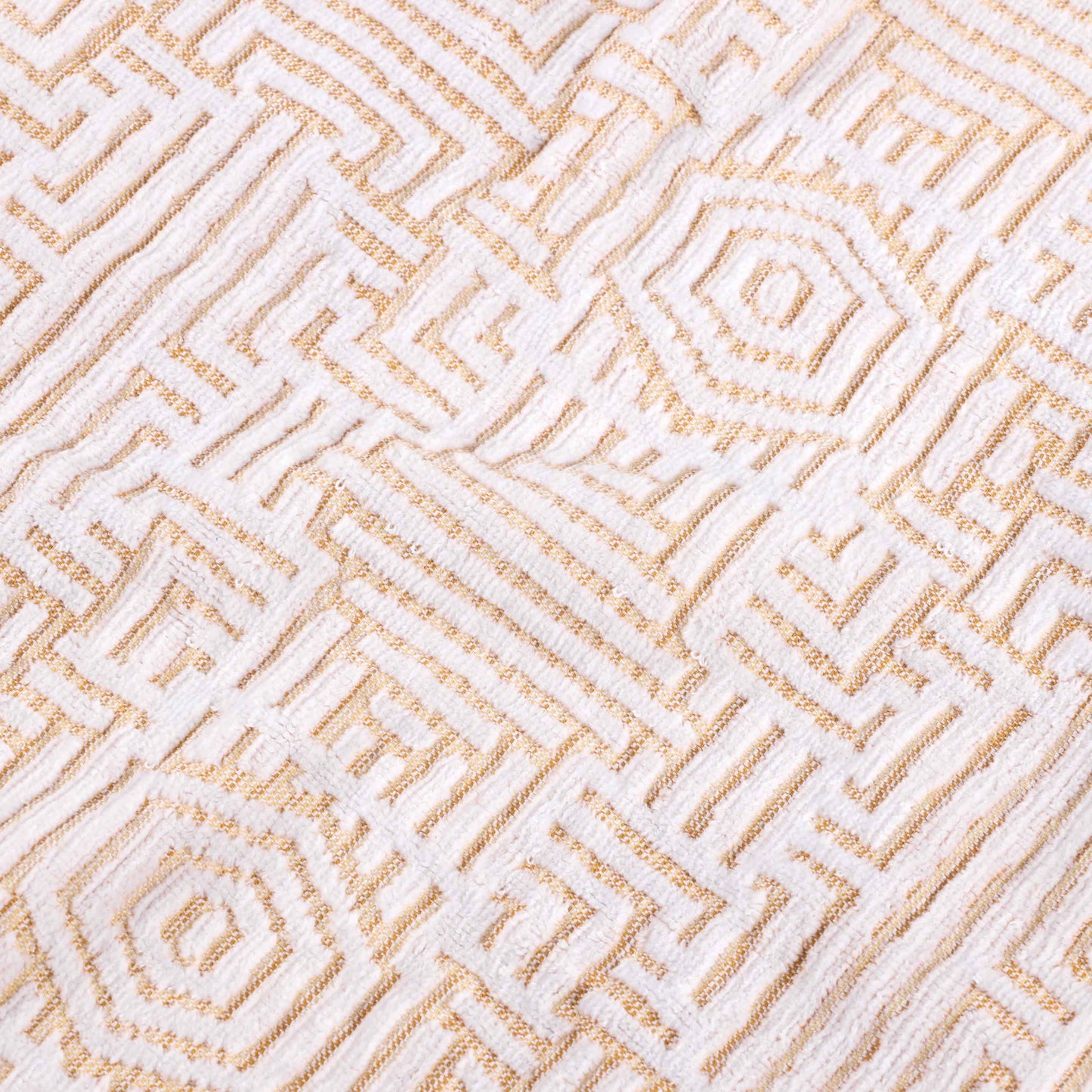 Cotton Modern Geometric Jacquard Plush Absorbent 3-Piece Towel Set - Gold