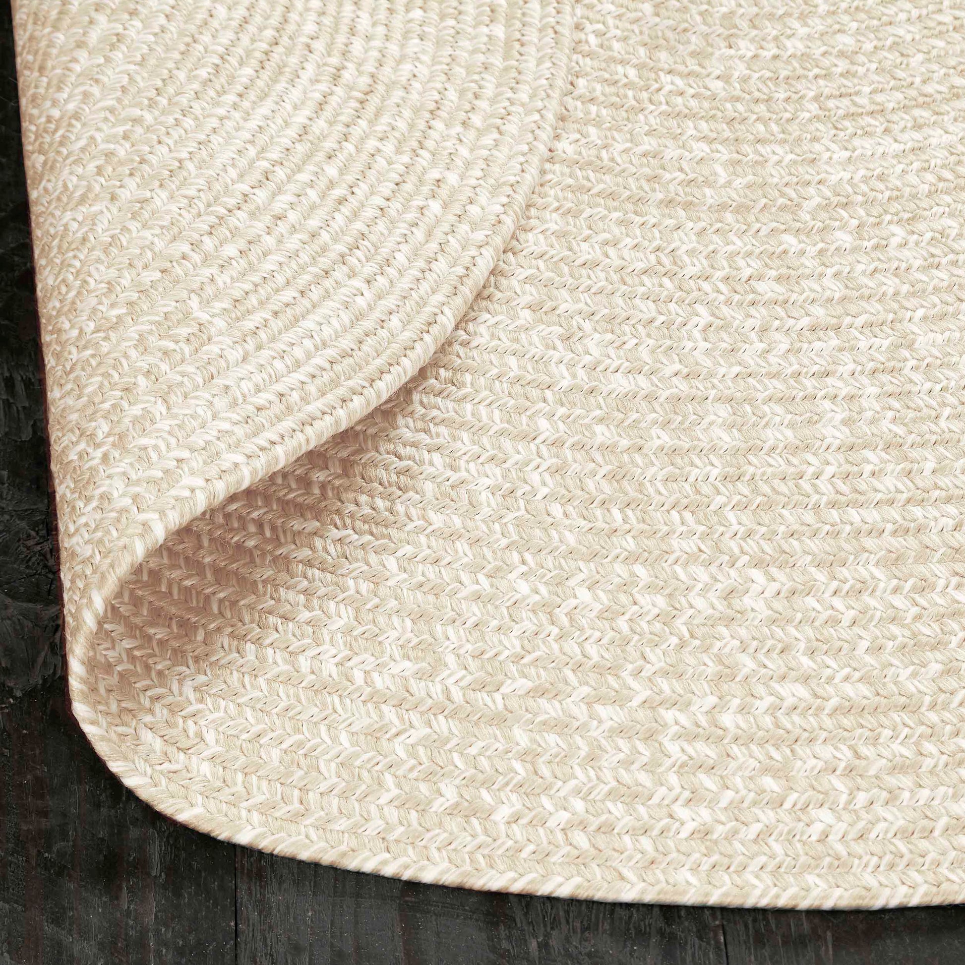 Reversible Braided Eco-Friendly Area Rug Indoor Outdoor Rugs - Cream/White