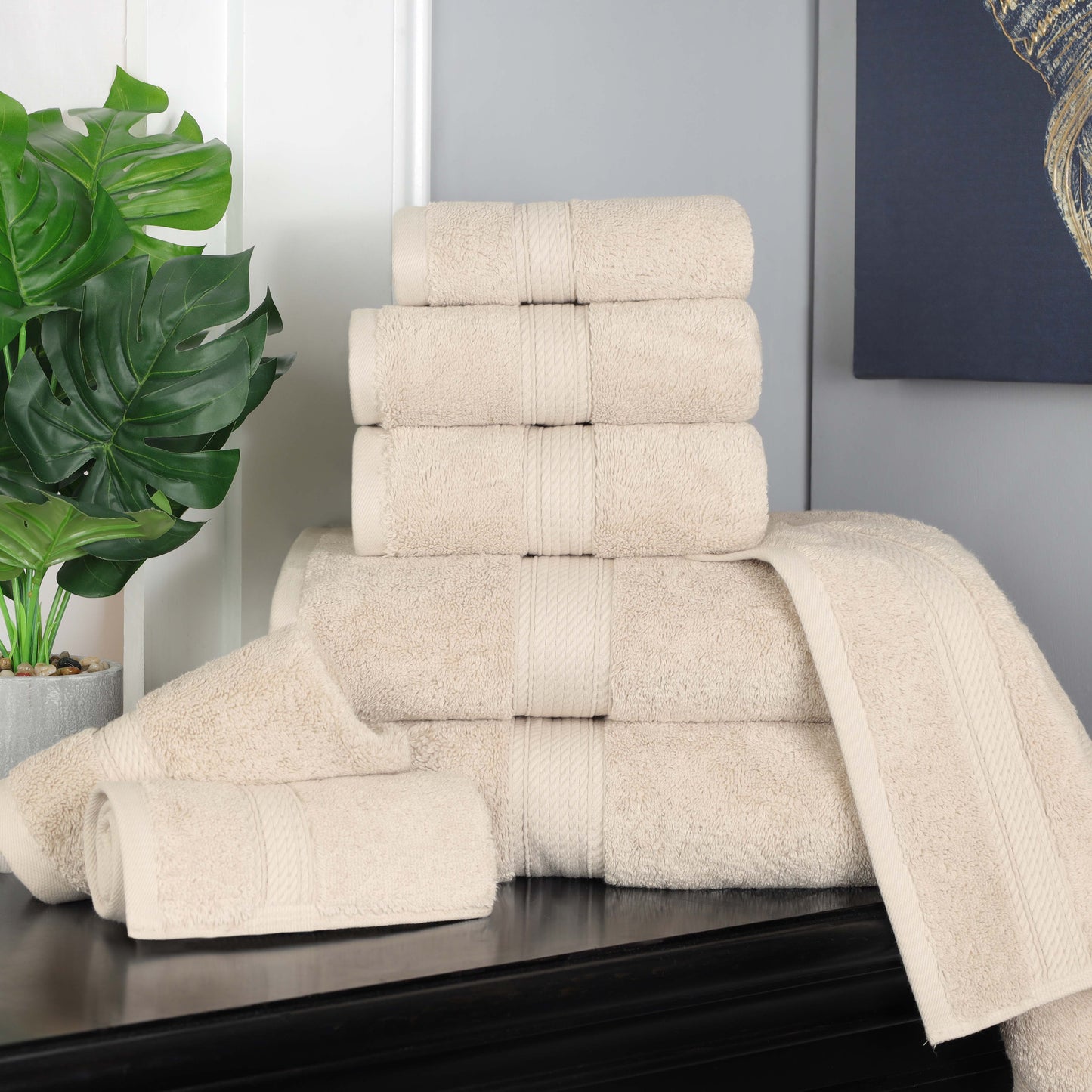 Madison Egyptian Cotton Pile Plush Heavyweight 8 Piece Towel Set