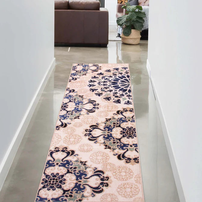 Thalia Modern Medallion Indoor Washable Area Rug - Cream
