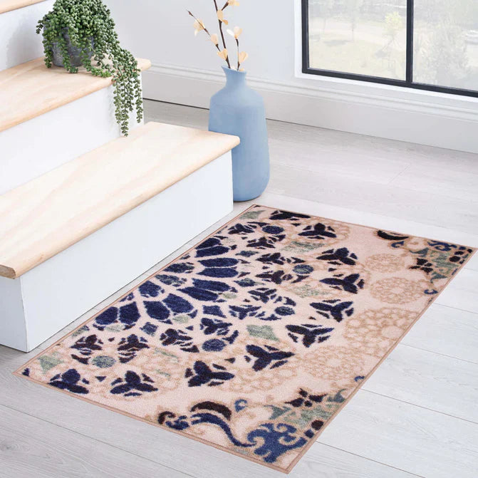Thalia Modern Medallion Indoor Washable Area Rug - Cream