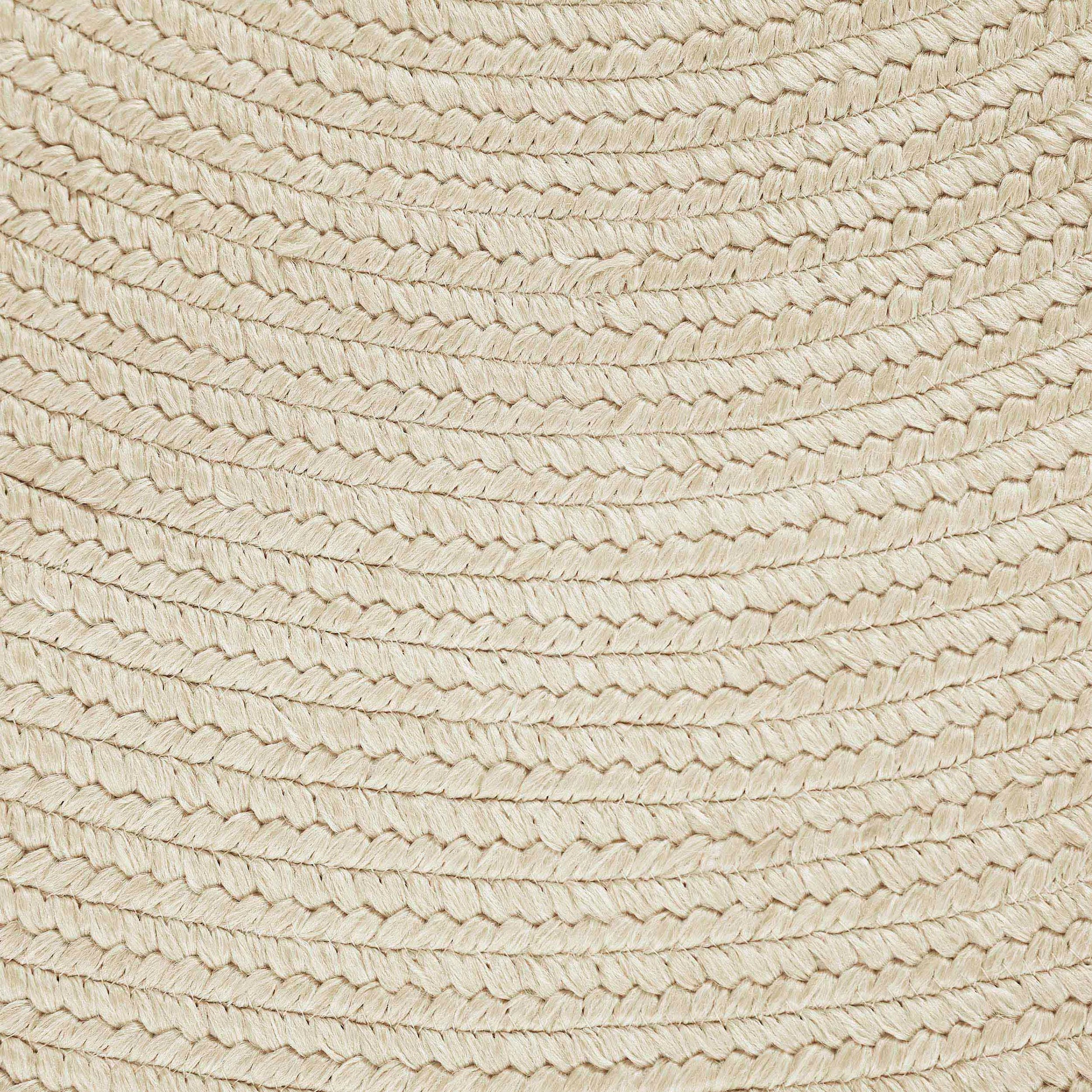 Bohemian Braided Indoor Outdoor Rugs Solid Round Area Rug - Cream