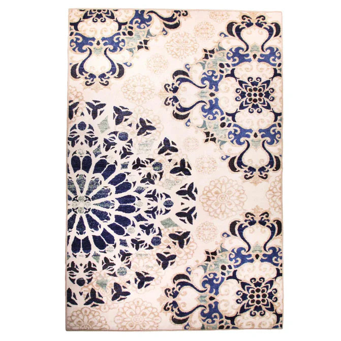Thalia Modern Medallion Indoor Washable Area Rug - Cream