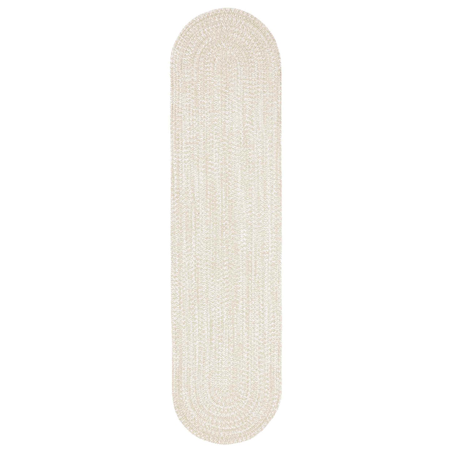 Reversible Braided Eco-Friendly Area Rug Indoor Outdoor Rugs - Cream/White
