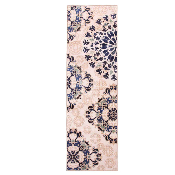 Thalia Modern Medallion Indoor Washable Area Rug - Cream