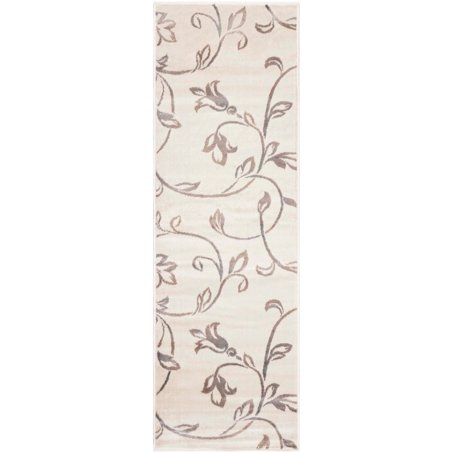 Vine Modern Floral Filigree Pattern Area Rug or Runner Rug