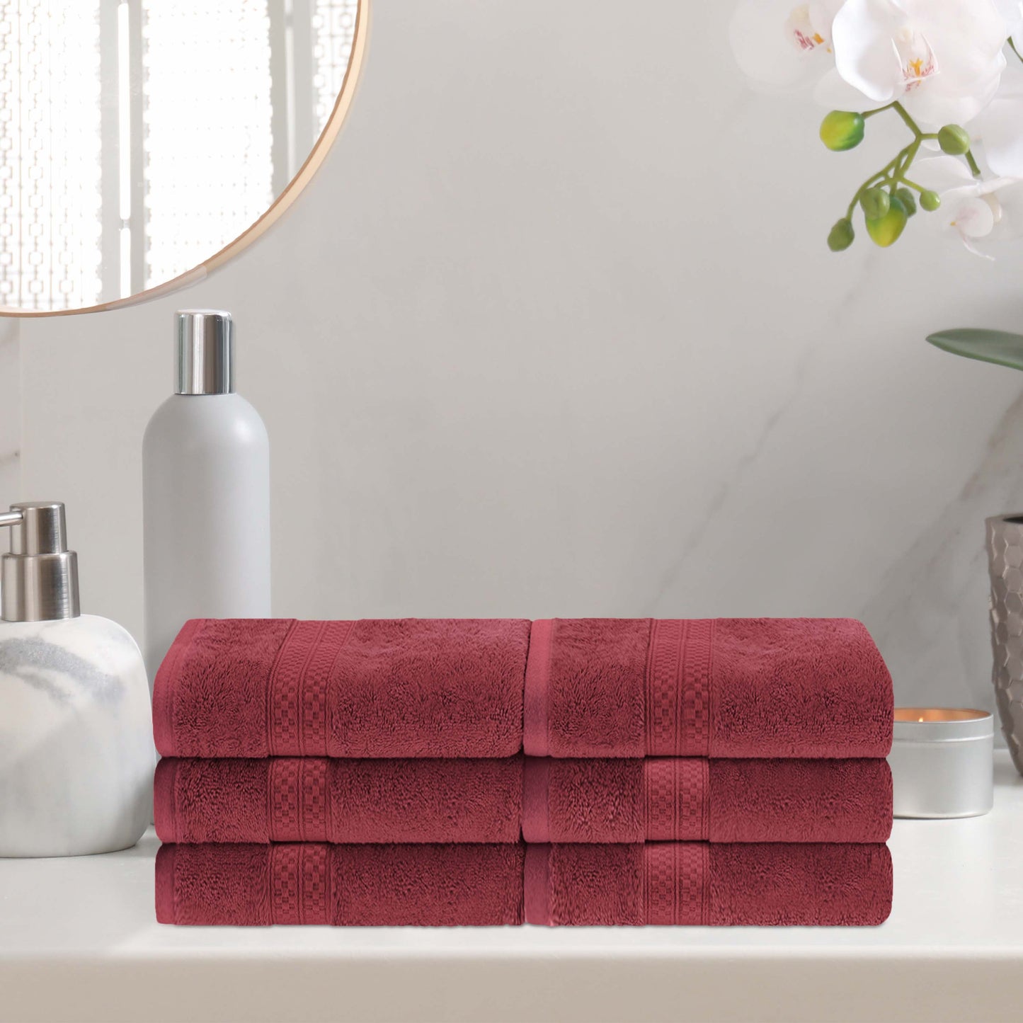 Rayon from Bamboo Ultra-Plush Heavyweight 6 Piece Hand Towel Set