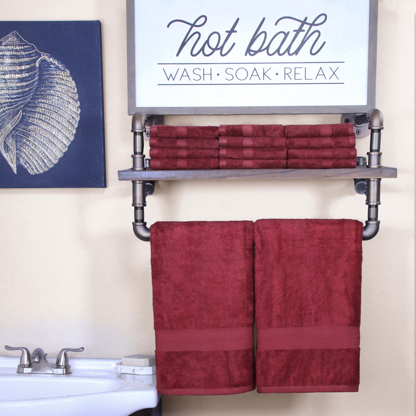 Ultra-Soft Rayon from Bamboo Cotton Blend Bath and Face Towel Set