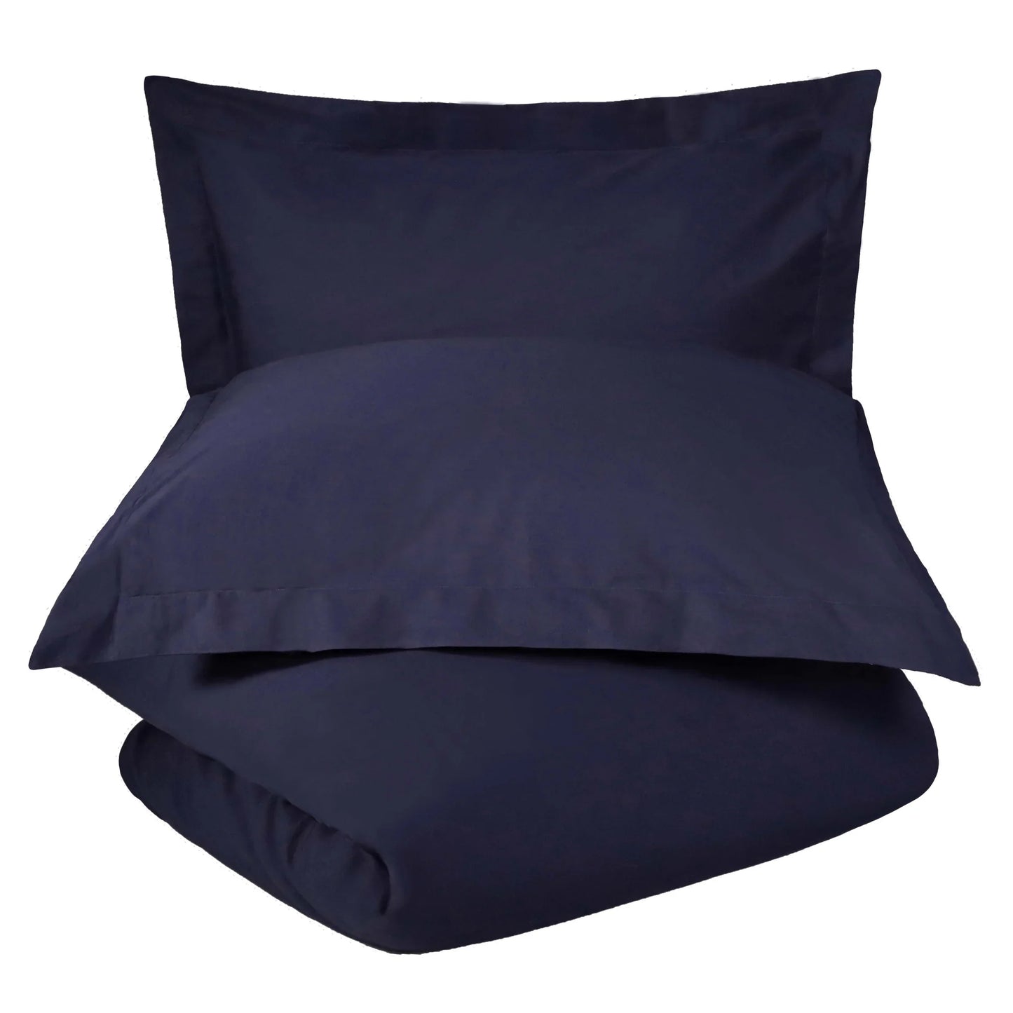 Cotton Percale Modern Traditional Duvet Cover Set - CrownBlue