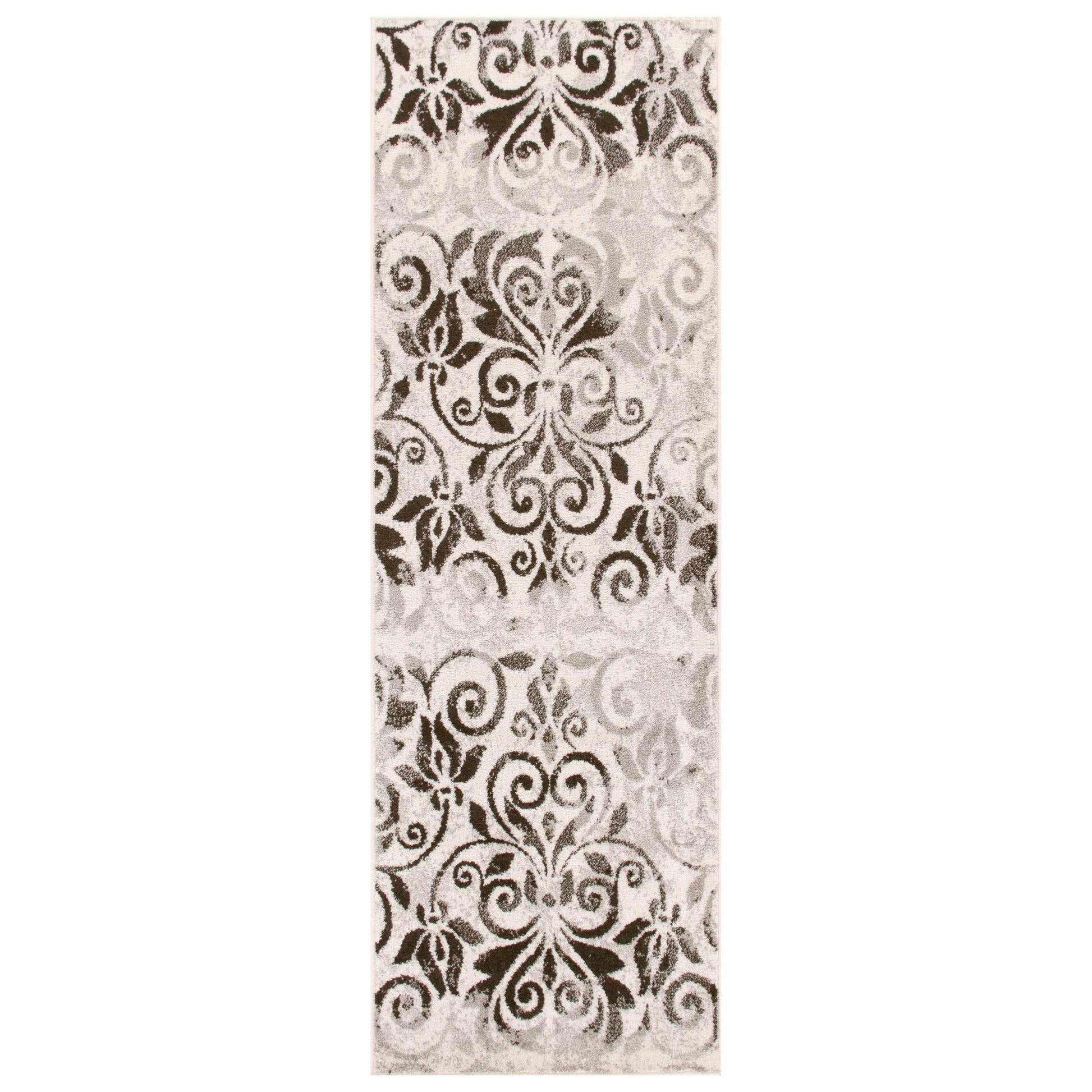 Cuenlino Distressed Damask Transitional Area Rug Or Runner