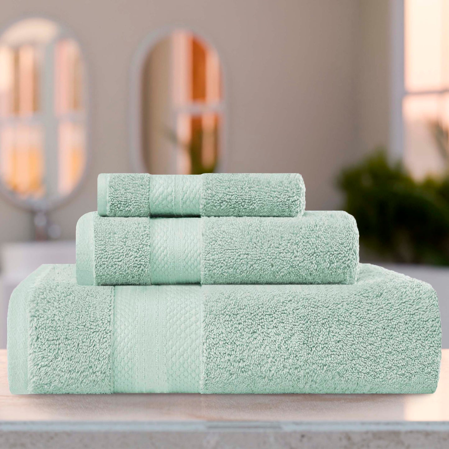 Superior Premium Turkish-Cotton Assorted Towel - Dusty Aqua