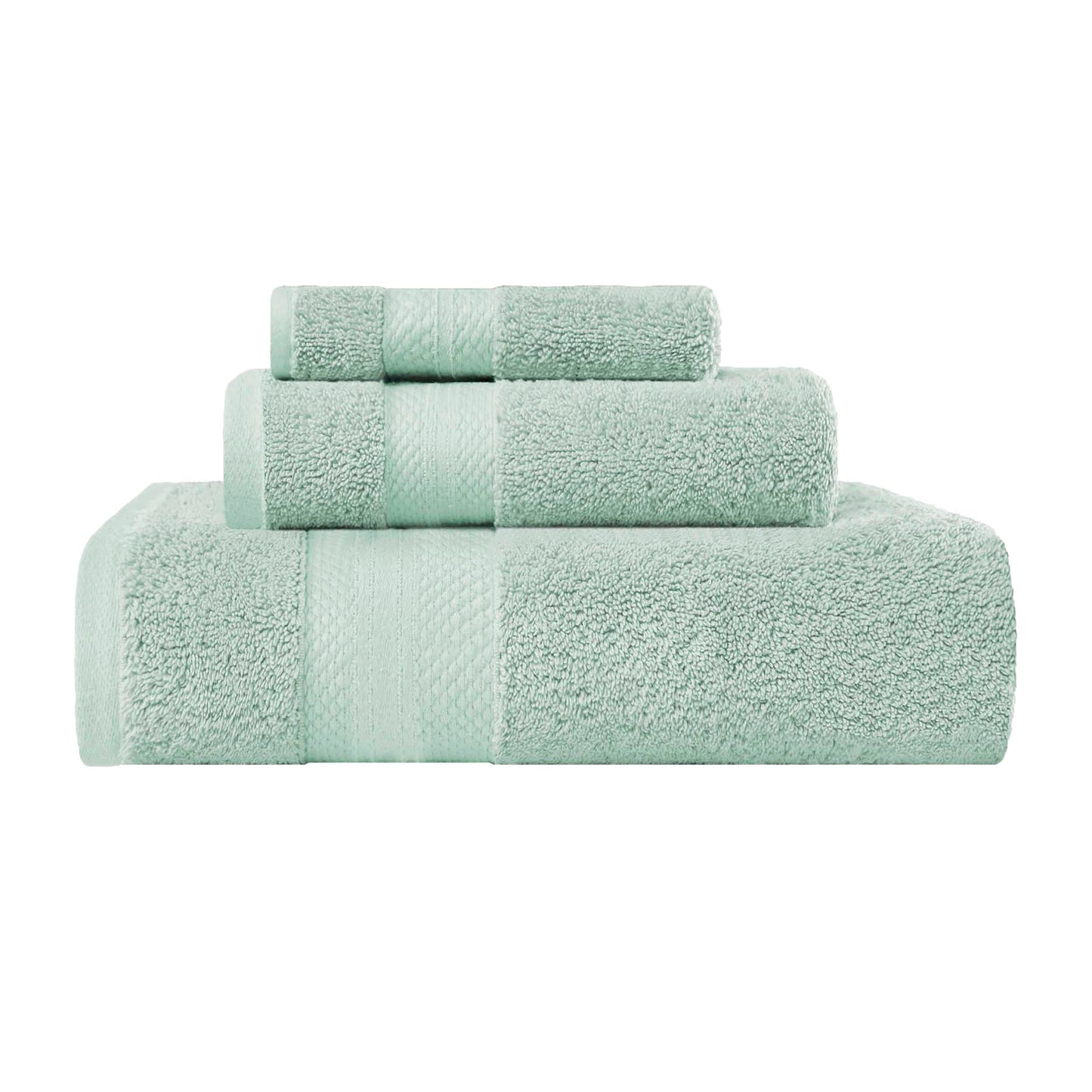 Superior Premium Turkish-Cotton Assorted Towel Set - Dusty Aqua