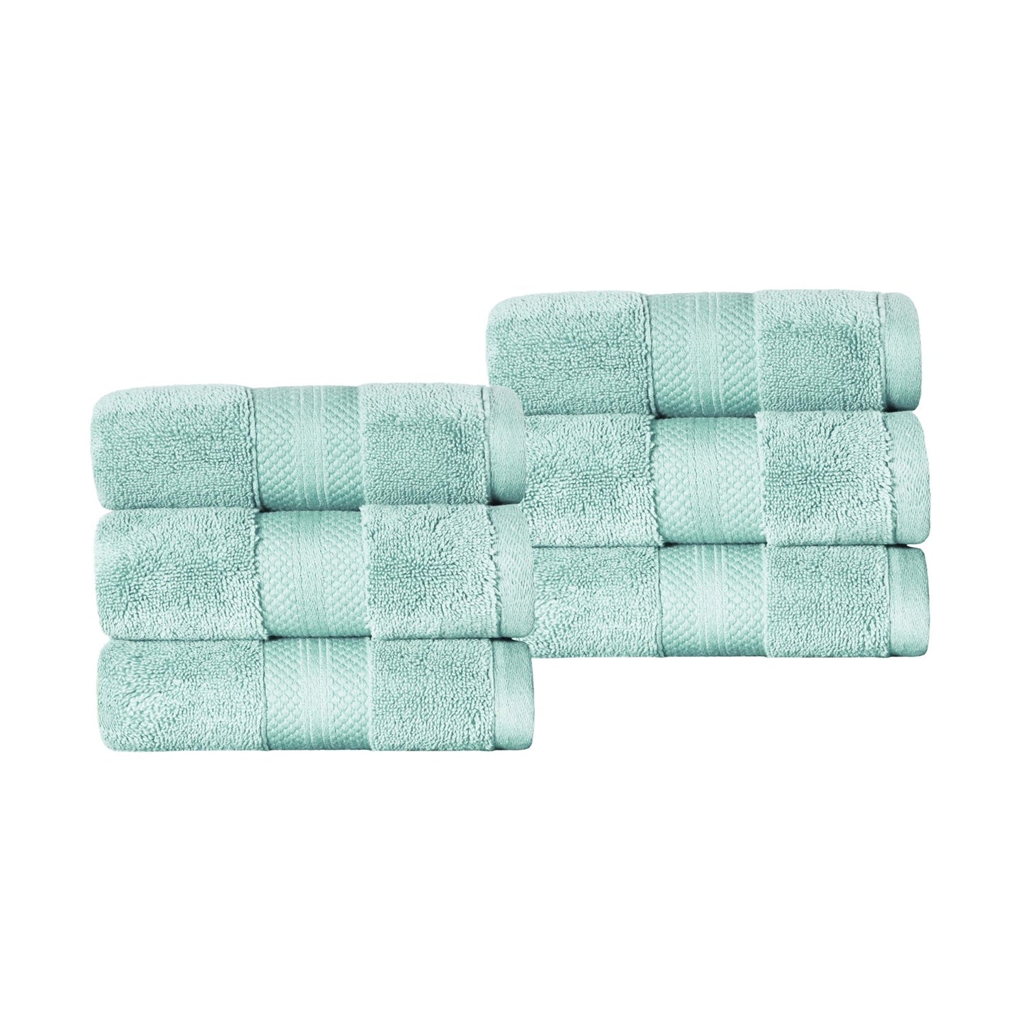 Superior Premium Turkish-Cotton Assorted Towel Set - Dusty Aqua