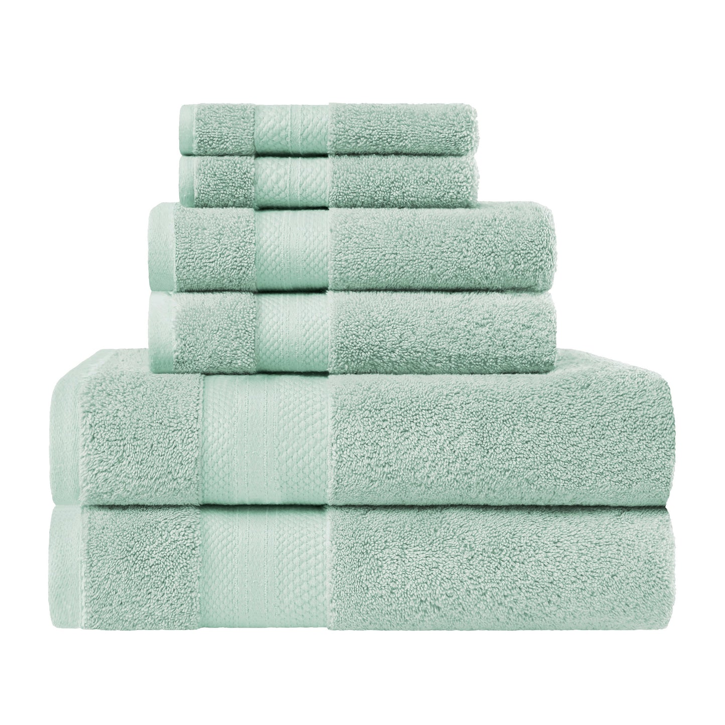 Superior Premium Turkish-Cotton Assorted Towel Set - Dusty Aqua