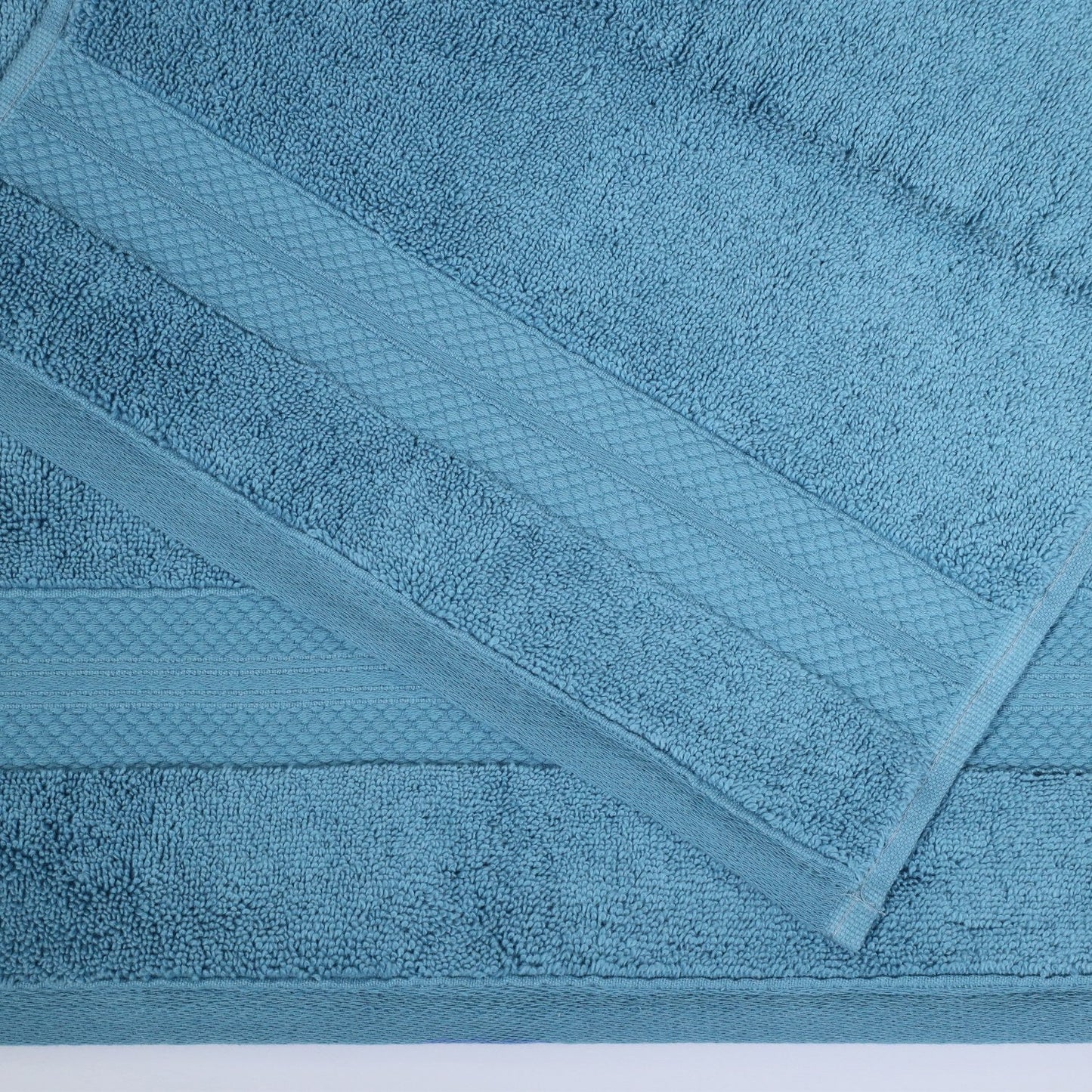 Superior Premium Turkish-Cotton Assorted Towel Set - Denim Blue